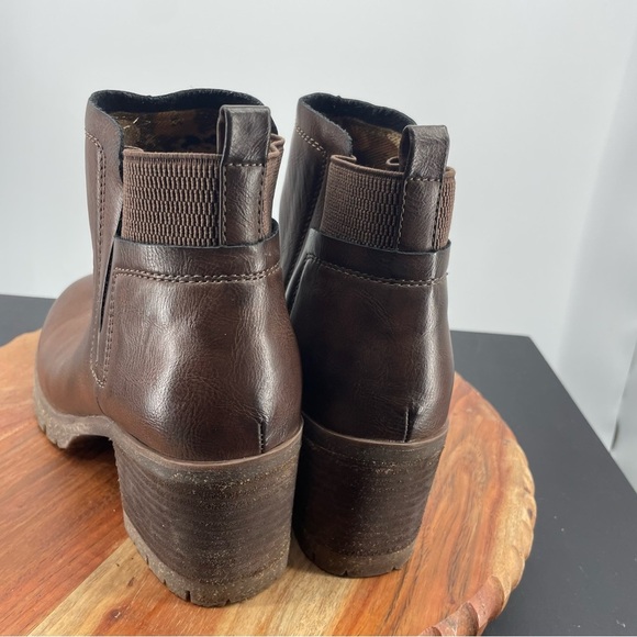 Korks Elsie Ankle Chunky Heel Boots in Brown Women Size 8.5 faux leather - Picture 4 of 8